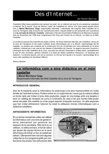 Des d'Internet...: La informàtica com a eina - Bordegassos de Vilanova