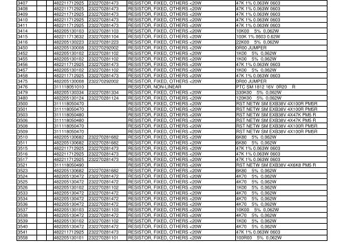 Service parts list - dlze