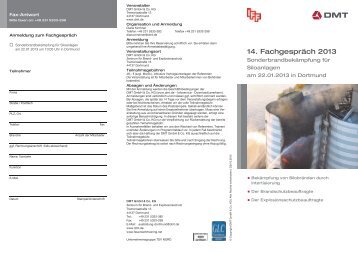Flyer zur Veranstaltung - DMT GmbH & Co. KG
