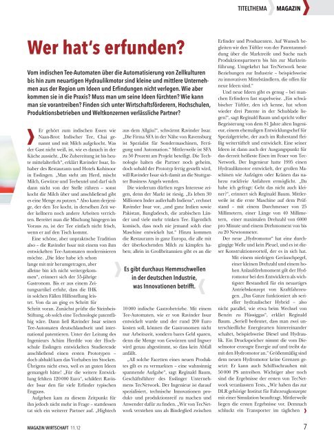 Magazin Wirtschaft 11.12 - DMT produktentwicklung AG