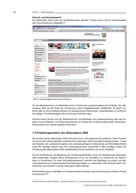 E-Government-Aktionsplan 2009, Halbzeitbericht - d-NRW
