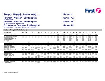 Gosport - Warsash - Southampton Service 4 Fareham ... - FirstGroup