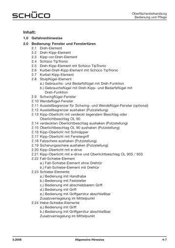 und Wartungsanleitung Schüco - Amelingmeyer Metallbau GmbH