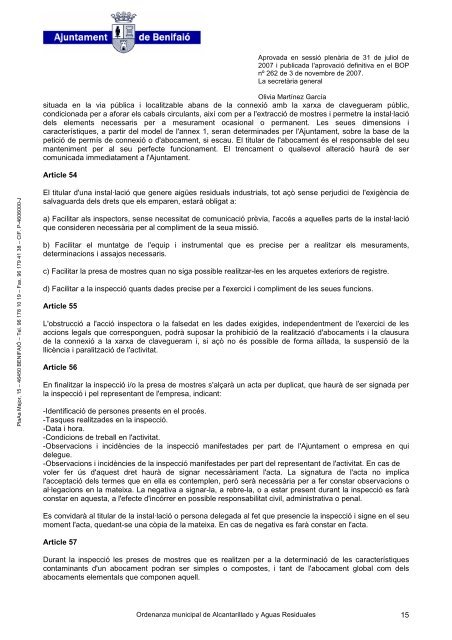 Ordenança municipal de clavegueram i aigües residuals