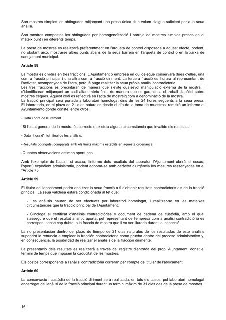 Ordenança municipal de clavegueram i aigües residuals