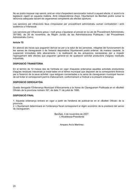 Ordenança municipal de clavegueram i aigües residuals