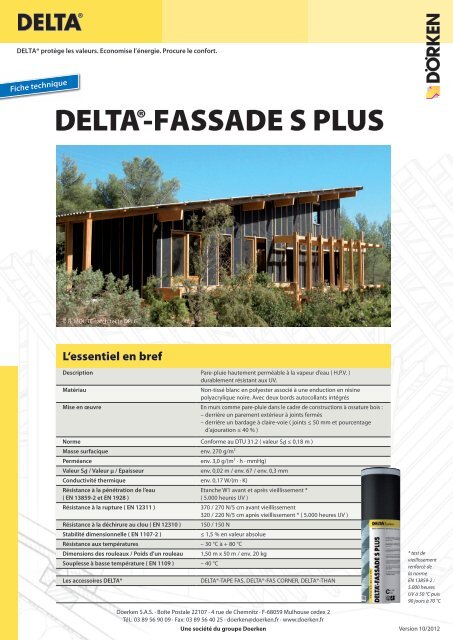 delta-fassade s plus / delta-fassade s / delta-fassade plus / delta