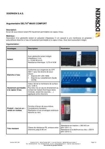 Argumentaire DELTA-MAXX COMFORT