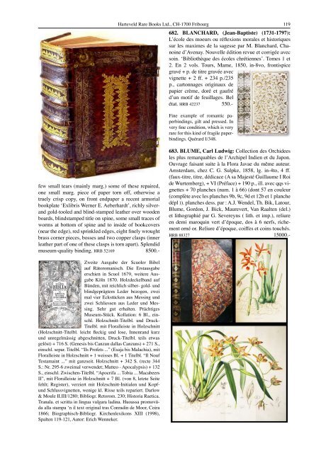 Catalogue 217: CHF 20. - Harteveld Rare Books Ltd.