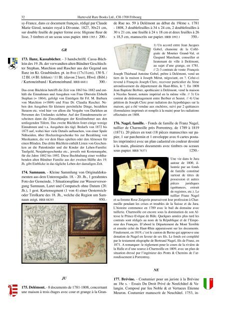 Catalogue 217: CHF 20. - Harteveld Rare Books Ltd.