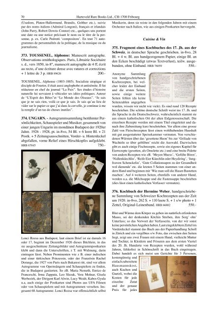 Catalogue 217: CHF 20. - Harteveld Rare Books Ltd.