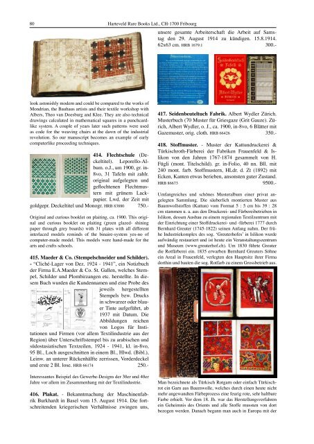 Catalogue 217: CHF 20. - Harteveld Rare Books Ltd.