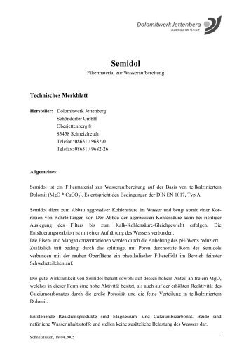 Anwendebeschreibung Semidol gesamt - Dolomitwerk