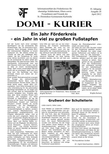 DOMI - KURIER - St. Dominikus Mädchengymnasium