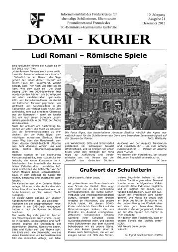 DOMI - KURIER - St. Dominikus Mädchengymnasium