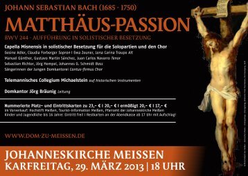 MATTHÄUS-PASSION - Dom zu Meißen