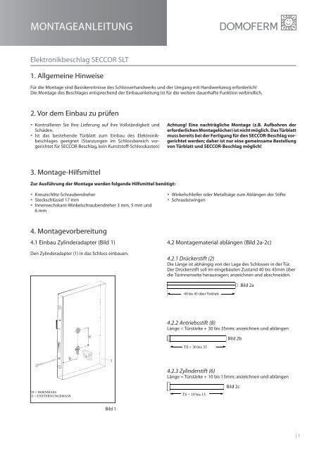 MONTAGEANLEITUNG