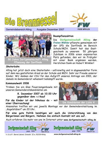 Gemeindebereich Alling Ausgabe Dezember 2007 ...