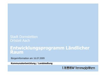 Entwicklungsprogramm Ländlicher Raum - Stadt Dornstetten