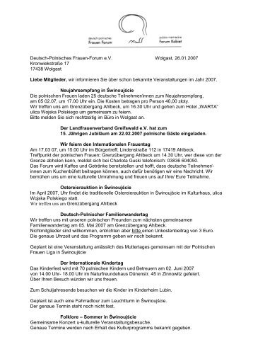 Deutsch-Polnisches Frauen-Forum e.V. Wolgast, 26.01 ... - Dpffev.de