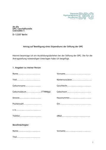 Antrag auf FÃ¶rderung durch die Stiftung (PDF) - DPG