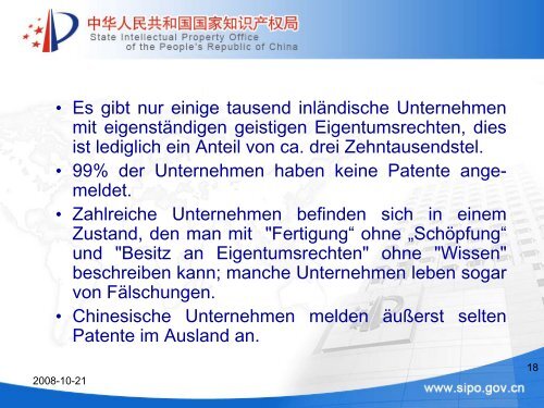 Präsentation von Herrn Prof. Tian Lipu, Präsident des ... - DPMA