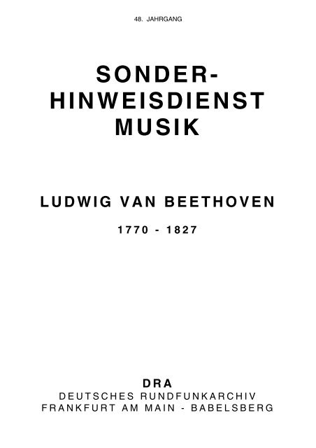 hinweisdienst musik ludwig van beethoven 1770 - Deutsches ...