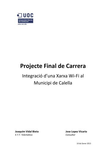 Integració d'una xarxa Wi-Fi al municipi de Calella