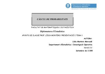 càlcul de probabilitats - Departament d'Estadística i Investigació ...