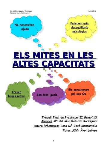 ELS MITES EN LES ALTES CAPACITATS