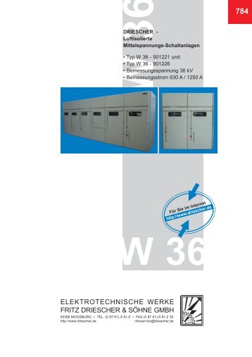 784 Luftisolierte Mittelspannungsanlagen W36 - Elektrotechnische ...