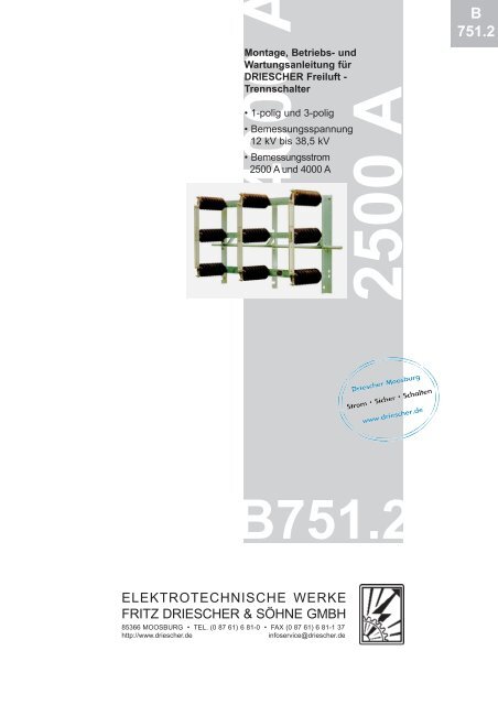 Bedienungsanleitung Trenner ab 2500 A - Elektrotechnische Werke ...