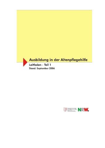 Leitfaden zur Altenpflegehilfeausbildung - Bezirksregierung Arnsberg