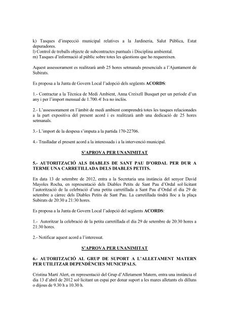 SESSIÓ ORDINÀRIA DE LA JUNTA DE GOVERN LOCAL DEL DIA ...