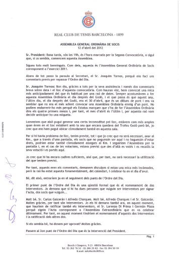 ¿PSP/MZ Cí/ - Real Club de Tenis Barcelona