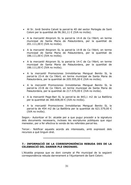 Acta - Ajuntament de Sant Celoni