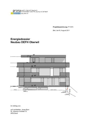 Ener Neub rgiedos bau DE ssier EFH Ob berwil - Prona AG