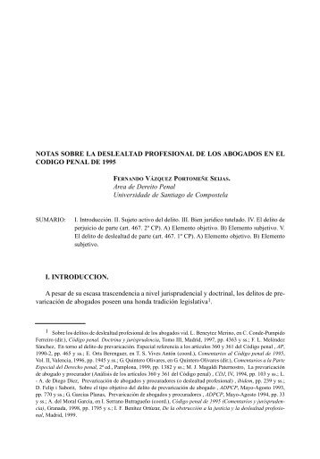 NOTAS SOBRE LA DESLEALTAD PROFESIONAL DE LOS ...