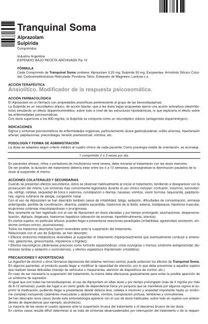 alprazolam sulpirida precio