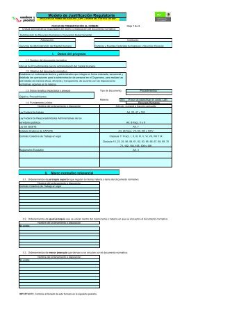 Modelo de Justificación Regulatoria - Caminos y Puentes Federales