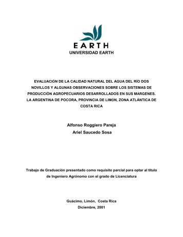 JUSTIFICACIÓN DEL PROYECTO - EARTH University