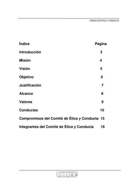 Codigo de Etica y Conducta - Gobierno del Estado de Sonora