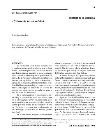 Historia de la sexualidad. - Revista Biomédica - Universidad ...