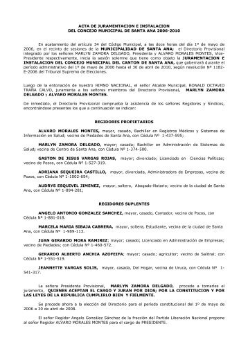 Acta extraordinaria 1 ACTA DE JURAMENTACION E INSTALACION