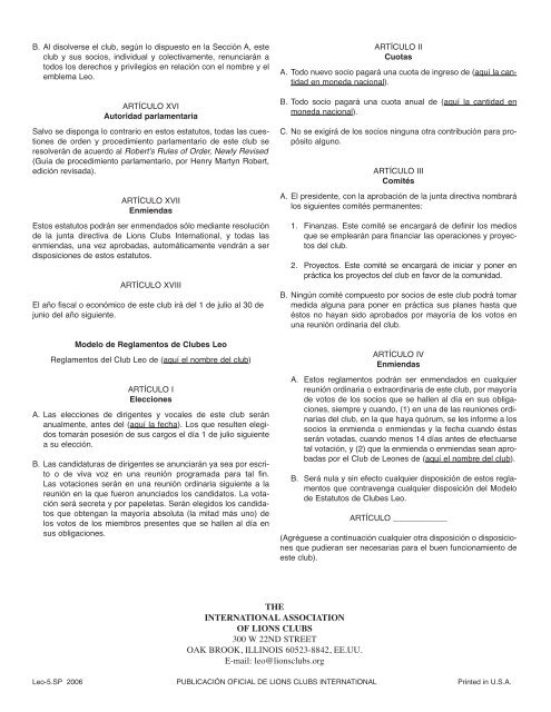 manual del Programa de Clubes Leo - Leoismo Argentino