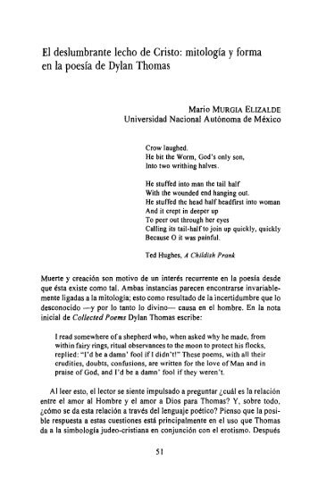 El deslumbrante lecho de Cristo: mitología y forma en la poesía de ...