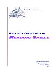Project Graduation English: Reading Skills - Virginia Department of ...