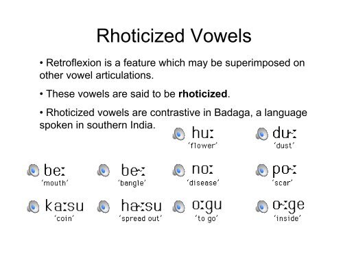 Approximants + Secondary Articulations - Bases Produced