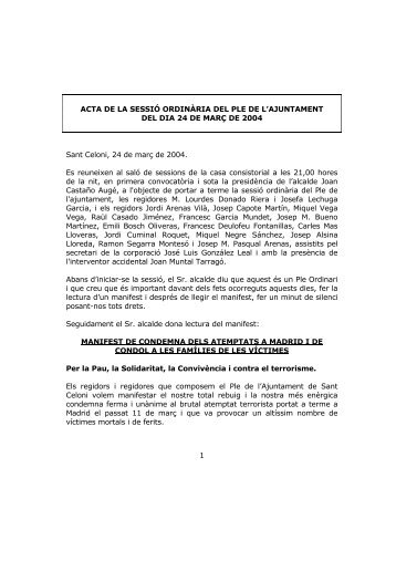 Acta - Ajuntament de Sant Celoni