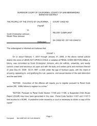 Complaint Filing Document - San Bernardino County District Attorney